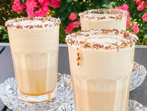 Frappé med kaffe og karamel